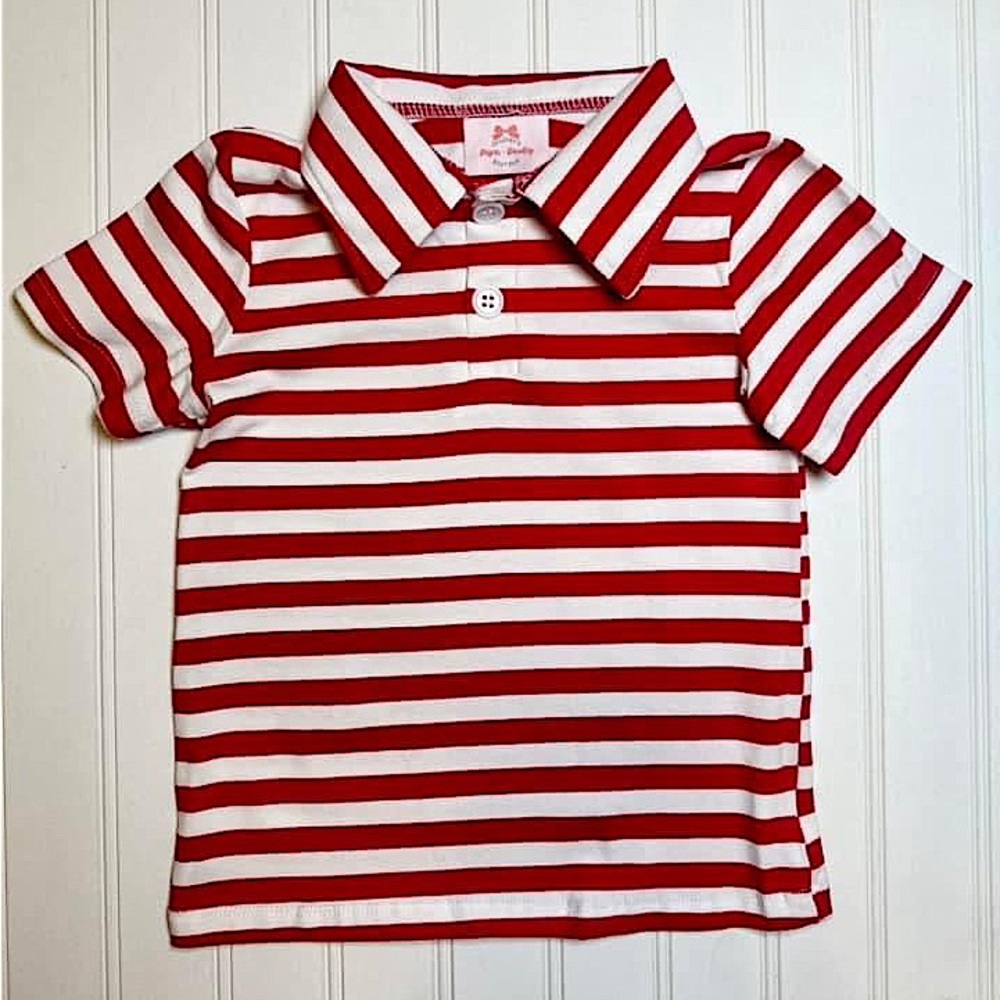 NWT Boy’s Red & White Striped Polo Shirt